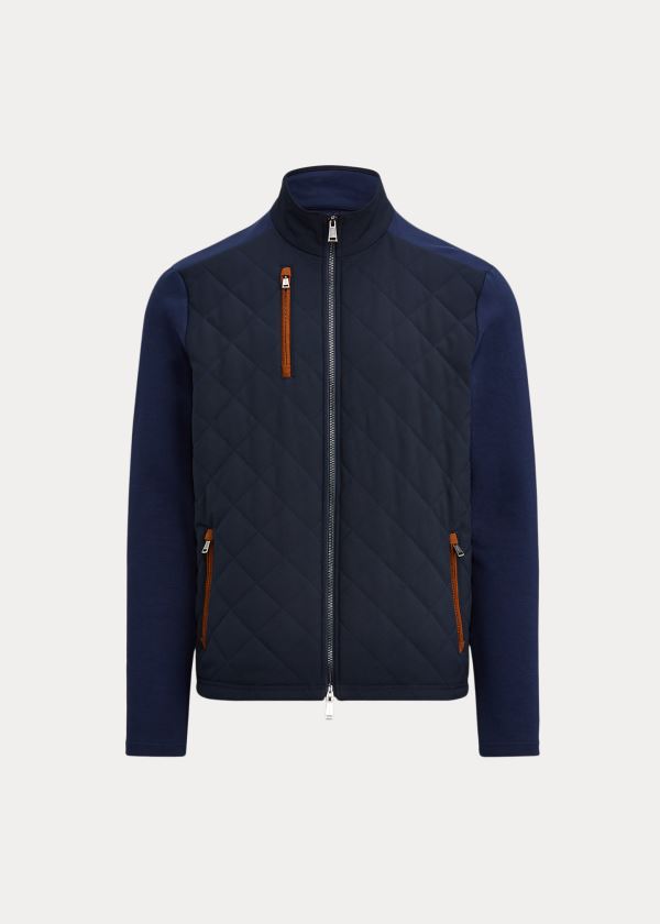 Chaquetas Ralph Lauren Hombre Azul Marino / Azul Marino - Quilted Mockneck - UYOGN9504